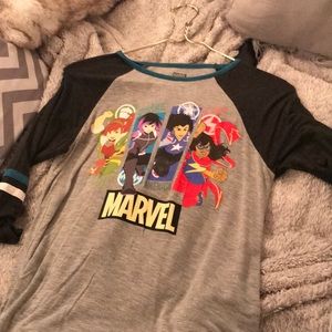 A long sleeve marvel shirt